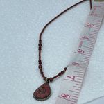 Boho festival red seed bead faux coral necklace. Red Photo 5