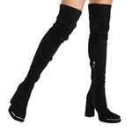 Simmi London  Wide Fit Platform Heel Boots in Black, Size 10 Wide​​​​ Photo 0