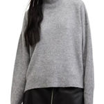 ALL SAINTS Asha Soft Fluffy Sweater Baby Blue Grey Size M Photo 0