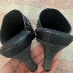 Frye  Shelby Black Studded Ring Mule Clogs Heeled Slip-On Leather Western Boho Photo 3