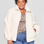 Ava & Viv  White Sherpa Jacket Size 1X Photo 0