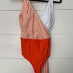 Cupshe  Women’s Medium Orange White One Piece Swim New Photo 0