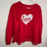 Positivitees Sweatshirt Love Heart Red White Size XL Photo 2