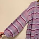 Lovers + Friends  Mary Sweater Cardigan Size XL Long Button Down Purple Stripe Photo 5