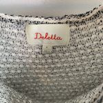Deletta Black & White Striped Woven Half Sleeve Blouse Photo 4