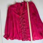 Torrid  Womens Chiffon‎ Clip Dot Ruffle Neck Tie Front Top Sz 2X Pink Crochet Photo 11