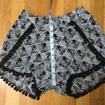 Orange Creek Black & White Print Shorts Pom Poms Small Photo 5