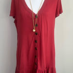 Everkaki, Buttoned Down Dress, Woman, Size L, Color‎ Red, Casual Red Size L Photo 0