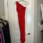 House Of CB  Valentina Scarlet Asymmetrical Cutout Mini Dress Photo 3