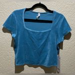 Alo Yoga Alo NWT Terry Beachside Short Sleeve Crop Top Blue Splash Size L Photo 2