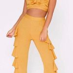 In The Style Mustard Frill Side Palazzo Pants  Photo 0