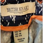 British Khaki Print Shorts Elastic Waist Casual Summer Boho Size 14 Photo 2