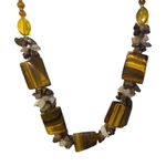 Vintage Semi Precious Tigers Eye Chunky Beaded Statement Ncklace Tan Photo 3