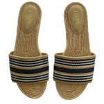 J.Crew  Slide Sandals Women's Sz 10 Blue Beige Espadrille Striped Minimalist Photo 0