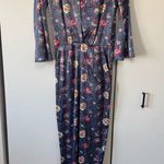 Victoria's Secret Victoria’s Secret Luxe Floral Print Grey Open Back Jumpsuit Photo 2