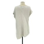 Eileen Fisher  Mixed Knit Tunic Sweater Top Bone‎ Gray Cream Size Small Photo 7