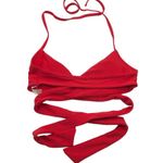 Aerie Red Wrap Scoop Bikini Top Removable Cups S Photo 1