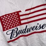 Budweiser  tee shirt cuff off sleeves cropped raw hem tie front medium Photo 2