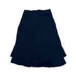 Carmen Marc Valvo Signature Solid Black Silk Layered Midi Skirt Women’s Size 10 Photo 0