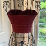 SheIn Burgundy ribbed with front tube top Photo 2