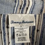 Tommy Bahama  Blue Stripe Tunic Button Up Shirt Coastal Beachy Nautical Cotton Photo 1