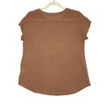 MADEWELLl Linen Blend Cap Sleeve T-Shirt Sz XS Brown Oversized Everyday Travel Photo 2