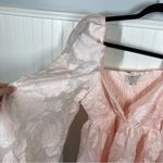 Sister Jane DREAM pink Floral Brocade Organza Mini Dress Puff Sleeve size medium Photo 3