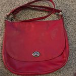 Coach Elegant Red Leather Shoulder Bag Photo 0
