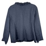 Chico's Black Forget Me Not Textured Crew Neck Hook Closure Lined Jacket Sz XXL Photo 1