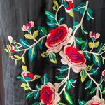 ZARA Black Floral Embroidered Back Duster Shirt Photo 4