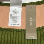 J.Crew  Wide-Rib Curved-Waist Cheeky String Bikini Bottom With Rings in Green M Photo 4