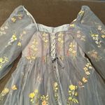 Women’s Blue Dress Embroidered Flowers & Butterflies Corset Back Size 12 NWOT Blue Photo 9