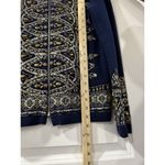 Chico's Chico’s Demitria Cardigan Navy Gold Beaded Embroidered Zip Jacket Sz 1 Photo 11