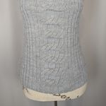 Bartolini Sleeveless Mock Neck Cable Knit Wool Sweater Gray Size S Photo 9