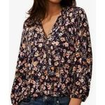NEW Two By Vince Camuto Floral V Neck High Low Pullover Blouse Long Sleeve XL Blue Photo 0