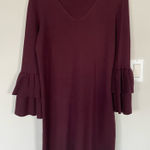 Ann Taylor  Woman’s Sweater Dress Purple Straight Knit V Neck Very New S Photo 0