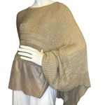 Chico's  sueded trim knit poncho tan brown asymmetrical size xl. Photo 3