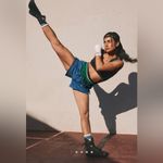 NWT Free People Dream Big Shorts Athletic Blue Combo Size small Green Photo 4