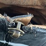 Clarks black heeled zip up leather booties neutral minimal basic size 5.5 Photo 5