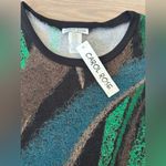 Carol Rose Vintage  Green and Brown Abstract Top Photo 1