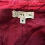 Annie Griffin Deep Red Midi Dress with Ruffle Detail Size 6 Photo 4