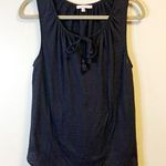 Calypso St. Barth Tank Navy Blue Scoop Neck Tie Front Sleeveless Top Sz M EUC Photo 0