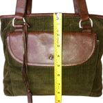 Ralph Lauren Vintage Olive Green Corduroy &Brown Leather Shoulder Bag MINT•RARE Photo 9
