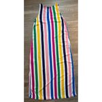 MSK‎ Dress Womens Medium Rainbow Stripe Maxi Colorful Artsy Maximalist Tropical White Photo 3