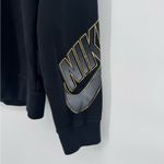 Nike Black Fleece Crewneck Sweatshirt Gold Logo Small Photo 2