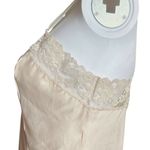80/90s Small Nylon Satin Camisole Slip Buttercream Lace Sweetheart Neckline​ Gold Photo 8