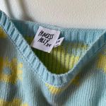 Princess Polly blue & yellow floral sweater crop top Photo 2