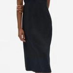 Everlane  Black The Japanese GoWeave Cross-Back Slip Dress Photo 0