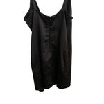 Topshop  black satin wrap front tie  mini slip dress Photo 9