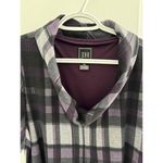 JH Collectibles Purple Plaid Cowl Neck Short Sleeves KneeLength Plaid Dress XL Gray Photo 4